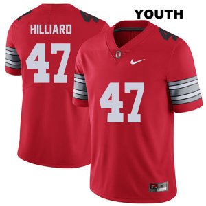 Youth NCAA Ohio State Buckeyes Justin Hilliard #47 College Stitched 2018 Spring Game Authentic Nike Red Football Jersey TV20X75PH